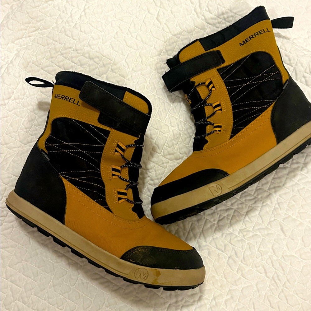 Merrell Kids' Waterproof Leather Snow Boots size 7 big kids